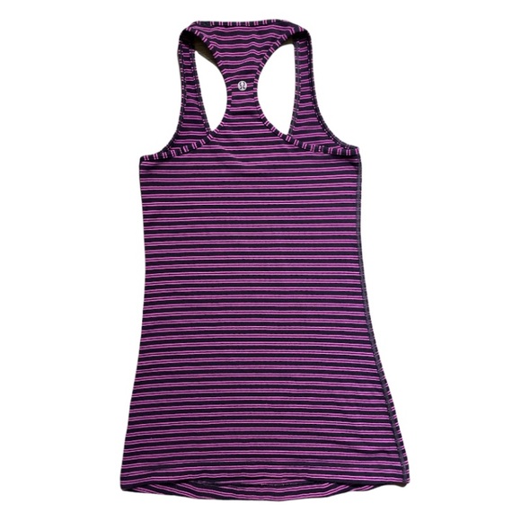 Lululemon Cool Racerback - Double Trouble Stripe Ultra Violet Black Grape - Picture 7 of 8
